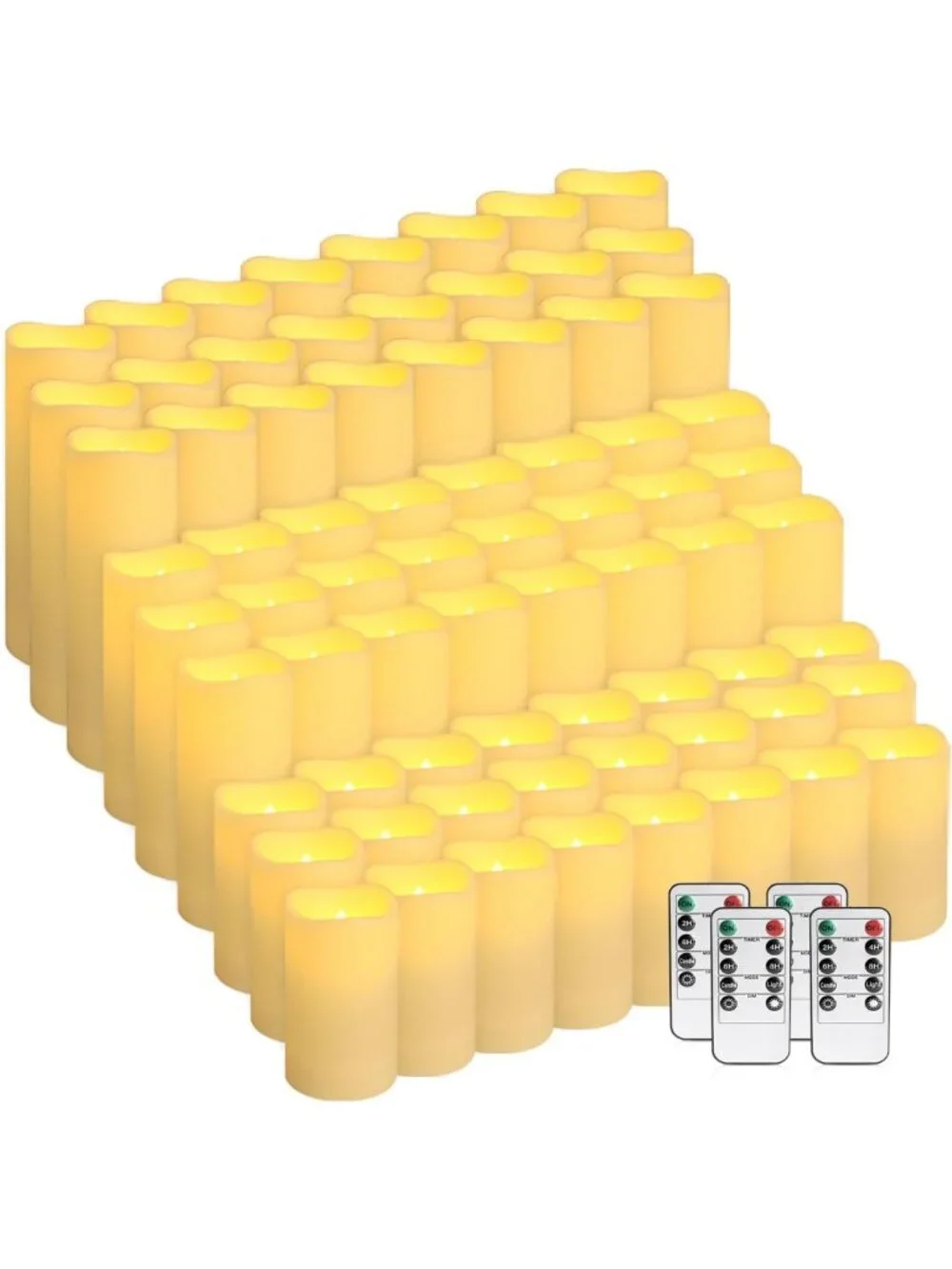 72-Pack Remote Control LED Flameless Candles - Ideal for Home Decor & Events
